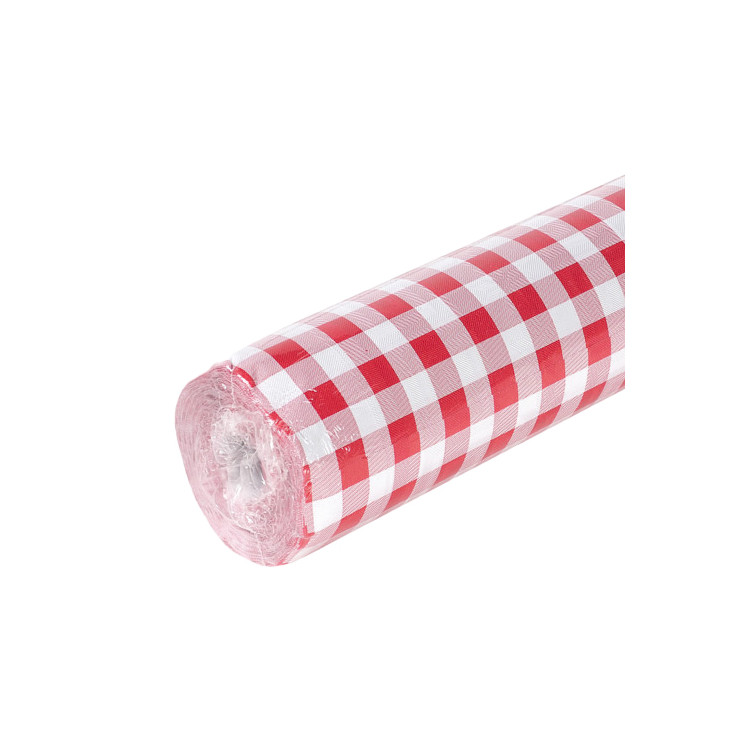 NAPPE TOILE DE LIN 1.2x25M VICHY ROUGE PAR 1