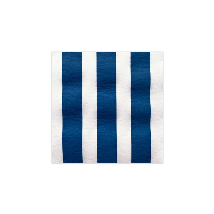SERVIETTE 40X40 RAYURE BLEU MARINE PAR 20