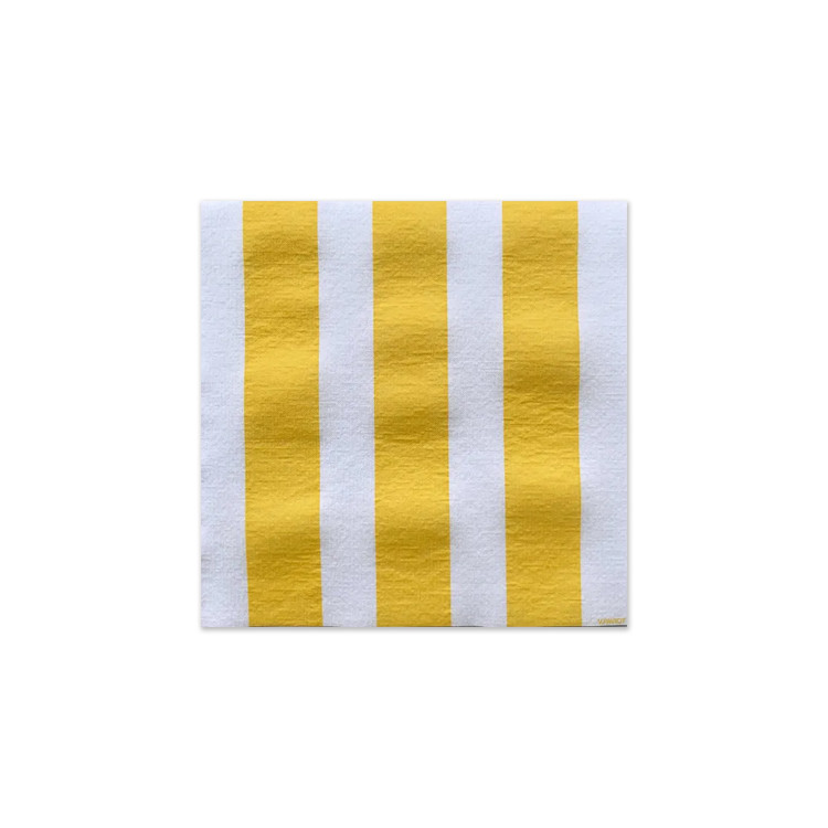 SERVIETTE 40X40 RAYURE JAUNE PAR 20