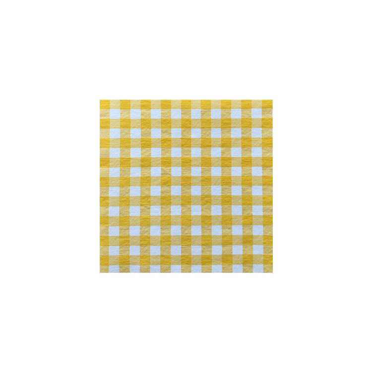 SERVIETTE 40X40 VICHY JAUNE PAR 20