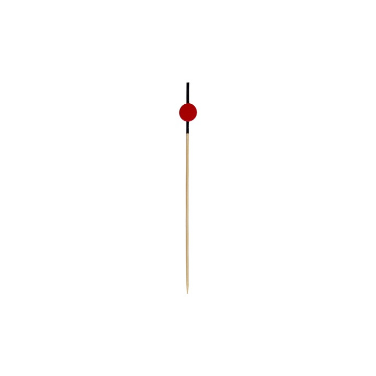 PIQUES BAMBOU CYLINDRE ROUGE ET NOIR 12CM PAR 100